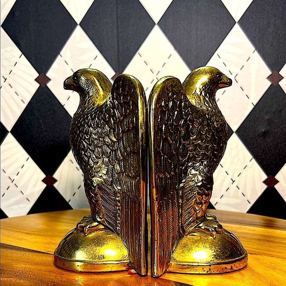 Vintage USA Solid Brass Bookends Soaring Eagle – Pair – 6+ lbs - Picture 13 of 16
